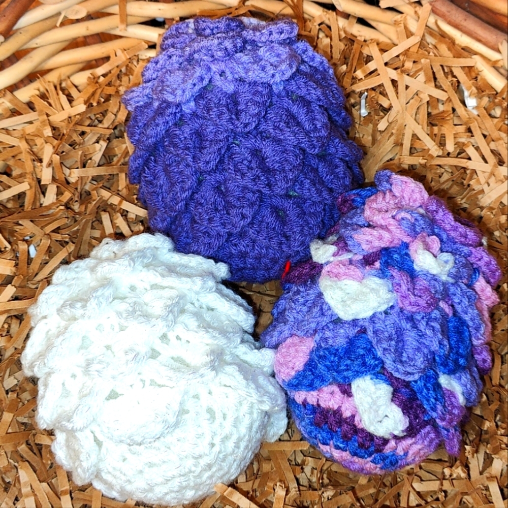 Hand Crochet Set of 3 Dragon Eggs